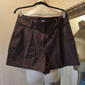 Express NWOT Brown Super High Rise Linen Blend Shorts.  Sz 12